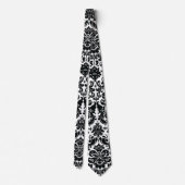 Elegant Black White  Damask Pattern Stropdas (Achterkant)