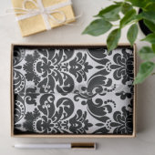 Elegant Black White  Damask Pattern Tissuepapier (Geschenk)