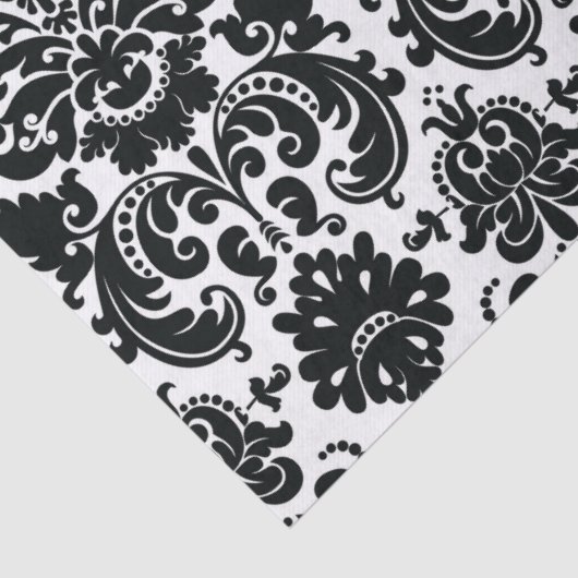 Elegant Black White Damask Pattern Tissuepapier (Detail)