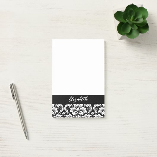 Elegant Black White Damask Post-it® Notes (Kantoor)