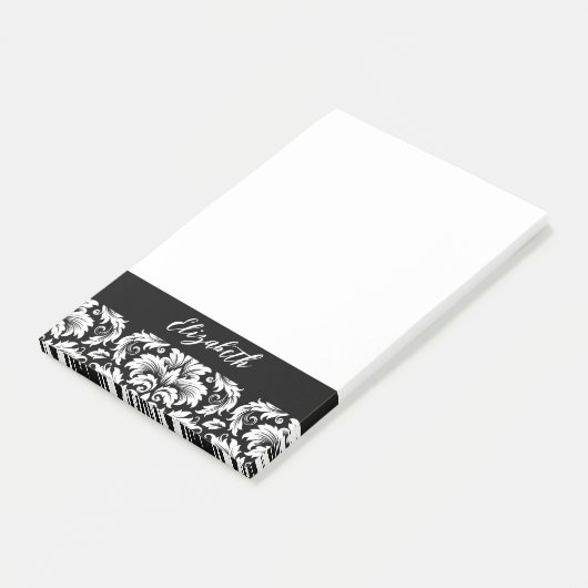 Elegant Black White Damask Post-it® Notes (Schuin)