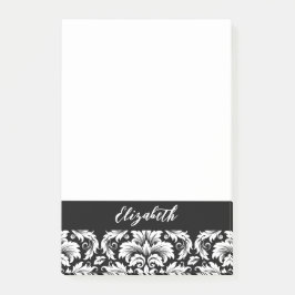Elegant Black White Damask Post-it® Notes
