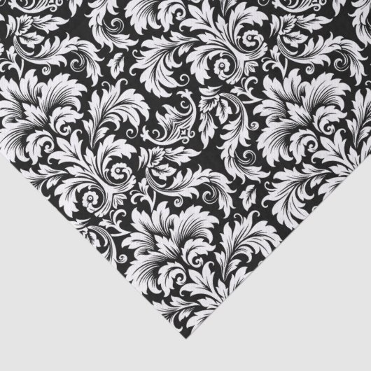 Elegant Black White Damask Tissuepapier (Detail)