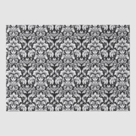Elegant Black White Damask Tissuepapier