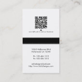 Elegant Black & White Damask Visitekaartje (Achterkant)