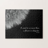 Elegant Black & White Dandelion Flower and Quote Legpuzzel (Horizontaal)