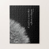 Elegant Black & White Dandelion Flower and Quote Legpuzzel (Verticaal)
