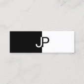 Elegant Black White Design Monogramy Trendy Mini Visitekaartje (Voorkant)