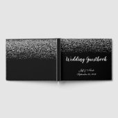 Elegant Black & White Diamond Wedding Gastenboek (Volledig)