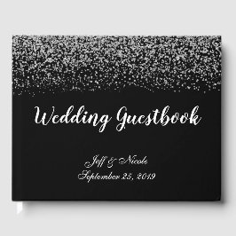 Elegant Black & White Diamond Wedding Gastenboek