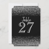 Elegant Black & White Diamond Wedding Table Kaart (Achterkant)