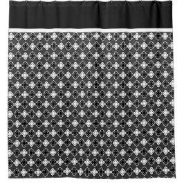 Elegant Black & White Double Quatrefoil Patronen Douchegordijn
