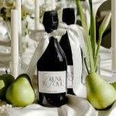 Elegant Black & White Drunk in Love Mini Champagne Sparkling Wijnetiket