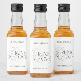 Elegant Black & White Drunk in Love Mini  Likeurfles Etiket