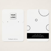Elegant Black White Earing Necklace Display Card Visitekaartje (Voorkant /achterkant)