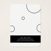 Elegant Black White Earing Necklace Display Card Visitekaartje (Achterkant)