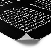 Elegant Black White Elegant Script Wedding Seding Poster (Hoek)