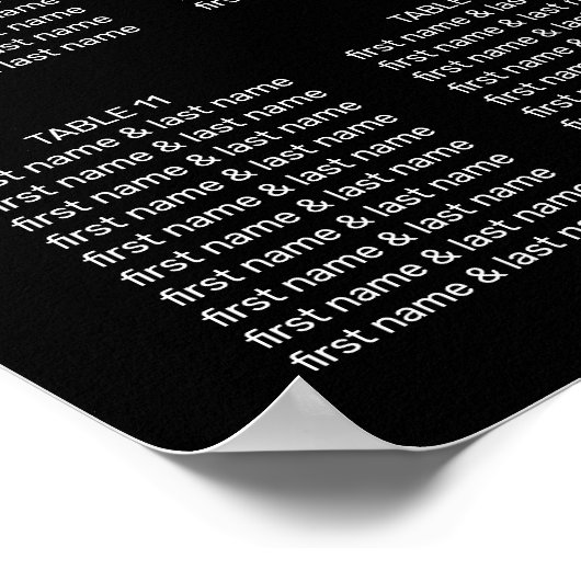 Elegant Black White Elegant Script Wedding Seding Poster (Hoek)