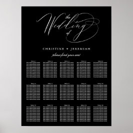 Elegant Black White Elegant Script Wedding Seding Poster