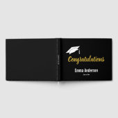 Elegant Black White en Gold Afstuderen Gastenboek (Volledig)