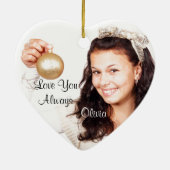 Elegant Black, White en Gold Kerstmis | Foto Keramisch Ornament (Achterkant)