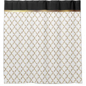 Elegant Black, White en Gold Quatrefoil patronen Douchegordijn (Voorkant)