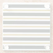 Elegant Black, White en Gold Stripes Glazen Onderzetter (Achterkant)