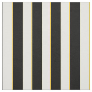 Elegant Black, White en Gold Stripes Stof