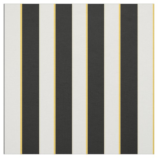 Elegant Black, White en Gold Stripes Stof (Swatch)