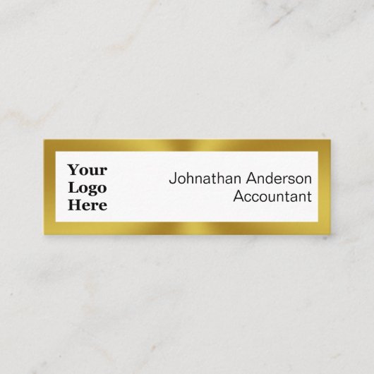 Elegant Black White en Gold Uw Logo- en QR-code Contactkaartje (Voorkant)