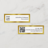 Elegant Black White en Gold Uw Logo- en QR-code Contactkaartje (Voorkant / Achterkant)