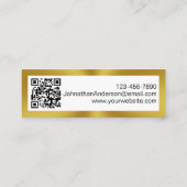 Elegant Black White en Gold Uw Logo- en QR-code Contactkaartje (Achterkant)