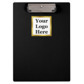 Elegant Black White en Gold Uw Logo hier Klembord (Voorkant)