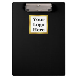Elegant Black White en Gold Uw Logo hier Klembord