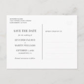 Elegant Black White en Gold Wedding Save the Date Aankondigingskaart (Achterkant)