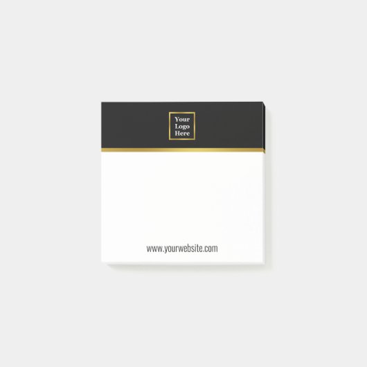 Elegant Black White en Gold Your Logo Sjabloon Post-it® Notes (Voorkant)