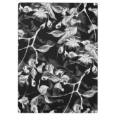 Elegant Black White en Grey Floral Klembord (Achterkant)