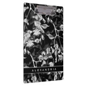 Elegant Black White en Grey Floral Klembord (Rechts)