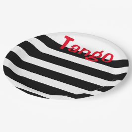 Elegant Black White en Red Tango Papieren Bordje