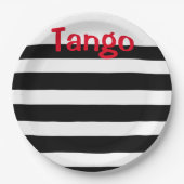 Elegant Black White en Red Tango Papieren Bordje (Voorkant)