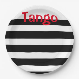 Elegant Black White en Red Tango Papieren Bordje
