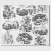 Elegant Black White English country toile Cadeaupapier (Vlak)