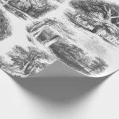 Elegant Black White English country toile Cadeaupapier (Hoek)