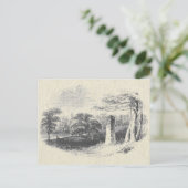 Elegant  Black White English Countryside Briefkaart (Staand voorkant)