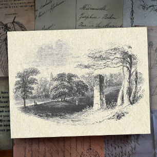 Elegant  Black White English Countryside Briefkaart