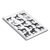 Elegant Black White Equestrian Horse Notitieboek (Rechterzijde)