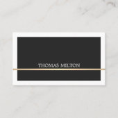 Elegant Black White Faux Gold Line Attorney Visitekaartje (Voorkant)