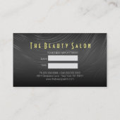 Elegant Black White Faux Gold Scissors Hair Salon Afsprakenkaartje (Achterkant)