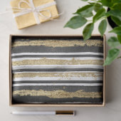 Elegant Black White Faux Gold Stripes Luxe Tissuepapier (Geschenk)
