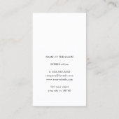 Elegant Black White Faux Silver Haarstylist Visitekaartje (Achterkant)